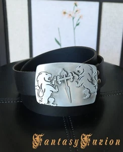 Leather Belt with Lions Buckle LARP Medieval - Picture 1 of 1