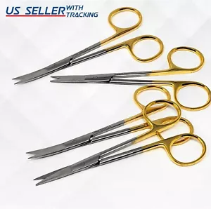 4 Pcs Scissor Set IRIS Gold Dental Surgical Instruments Stainless CE - Picture 1 of 3