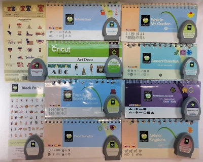 Lote de 10 cartuchos Cricut con superposiciones de teclado y folletos estado vinculado desconocido Foto 1 de 4