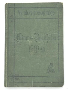 Antique 1878 Whitney's German Texts Minna von Barnhelm hardcover in German - Picture 1 of 9
