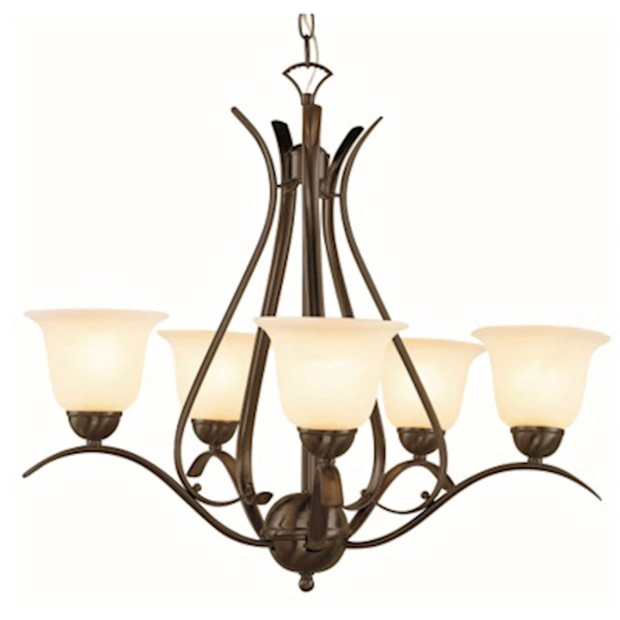 Trans Globe Ribbon Branched 5 Light Chandelier In Bronze - 9285 ROB - Image 1 of 1