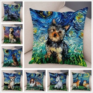 Colorful Pet Shepherd Dog Cushion Cover Pillow Case Pillow Covers Decor Oil - Picture 1 of 37