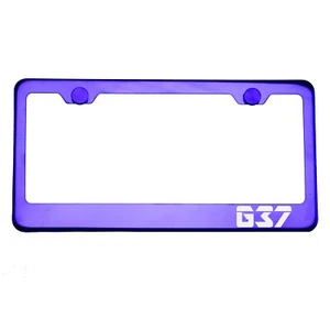 Purple Chrome License Plate Frame G37 Laser Etched Metal Screw Cap - Imagen 1 de 8