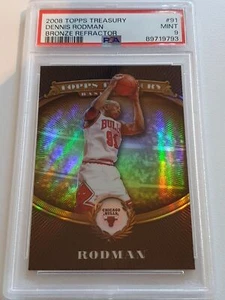 2008 Topps Treasury Dennis Rodman #91 BRONZE REFRACTOR /999 - PSA 9 (POP 1) - Picture 1 of 3