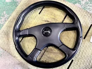 Momo Ghibli 4 spoke leather steering wheel M38 Used Japan - Picture 1 of 5
