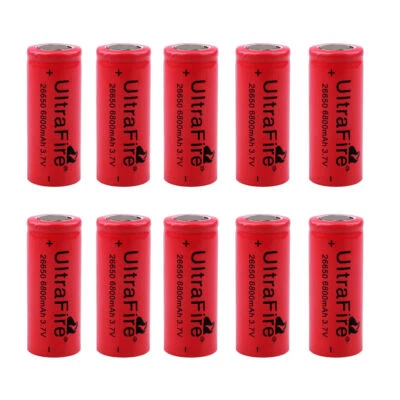 UltraFire 26650 Battery 3.7V Flat Top Rechargeable Batteries Cell - Image 1 of 4