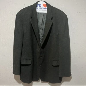 Vintage Eddie Bauer Men's Blazer 48L Dark Gray Lambswool Sport Coat Jacket - Picture 1 of 12