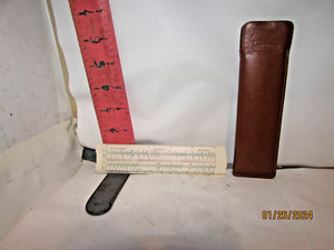 Dietzgen Pocket Slide Rule   No 1556 CP  -  3/4" Long   Excellent   Leather Case