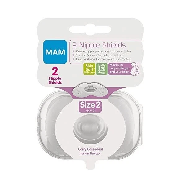 MAM Breastfeeding Nipple Shields with Sterilizing Storage Case Nipple Shields...