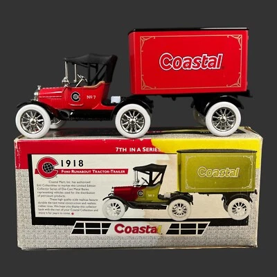 ERTL 1918 Ford Runabout Tractor Trailer Die-Cast Metal 1/25 Locking Coin Bank - Image 1 of 4