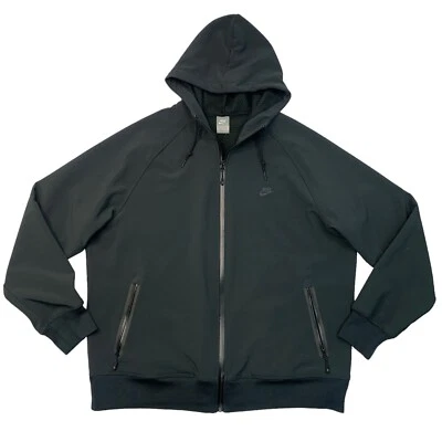 Nike Jacket Mens 2XL Black Sphere Dry Aw77 Hoodie Raglan Softshell Full Zip - Image 1 of 4