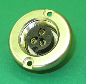 3-Pin large Tuchel Female Panel Connector Blade Pins Neumann Mic Consoles Etc T6 - Picture 1 of 1