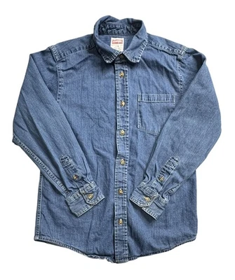 Camisa vaquera Wrangler para niños grande 10/12 azul manga larga abotonada top occidental Foto 1 de 4