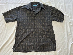 Camisa Hawaiana Tori Richard Para Hombre Grande | Hoja de Palma Abotonada - Imagen 1 de 6