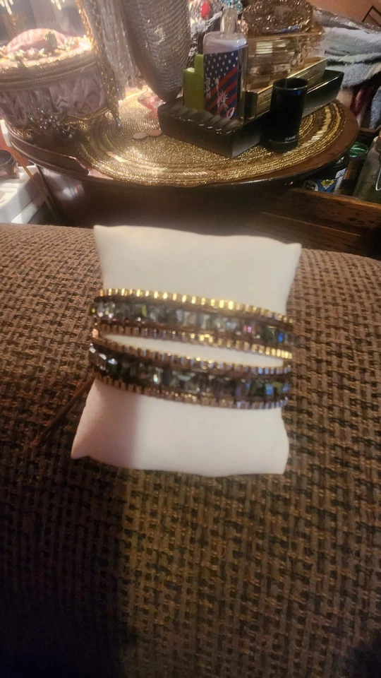 Pulsera Park Lane Mantra Gris y Azul Oscuro Aurora Boreal Hippie Boho  Foto 1 de 4