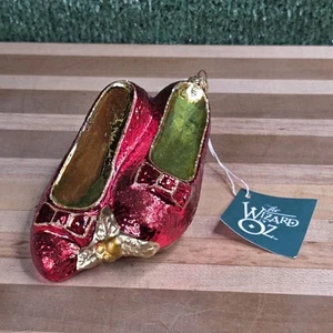 1998 Kurt Adler Polonaise Der Zauberer von Oz Rubin Hausschuhe mundgeblasenes Glas Ornament - Bild 1 von 9