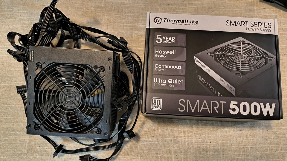 Thermaltake Smart Series 500W 80+ White Certified PSU, Cont Pwr, 120mm ATX 12V - Image 1 of 1
