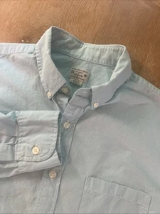 Men’s J Crew Woven Light Blue Tiny Pinstripe Button Down Shirt Medium - Picture 1 of 6