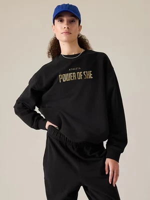 Sudadera para mujer Athleta Power of She Forever polar cuello redondo en negro S nueva con etiquetas Foto 1 de 4