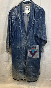 Pioneer Wear Trail Duster Long Coat Blue Denim Size 14 Vintage - Bild 1 von 9