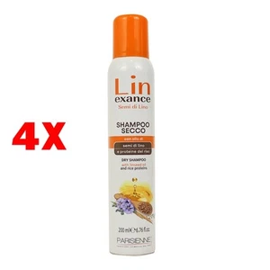 4 X Parisienne - Lin Exance Shampoo Secco Con Olio Di Semi Di Lino E Proteine De - Foto 1 di 1