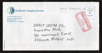 UNDERPAID POSTAGE COLLECTED FROM SENDER red hand stamp applied 29NOV18 - Image 1 of 3