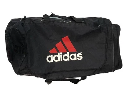 Adidas Duffel Bag Size M/L Black Red Unisex Sports Athletic Logo Soccer Football - Image 1 of 4