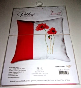LUCA-S "POPPIES" #PB-120, COUNTED CROSS STITCH PILLOW KIT - Picture 1 of 2