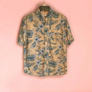 Camisa Hawaiana Sonoma Para Hombres XL Naranja Pálido Tropical Estampado Floral Manga Corta - Imagen 1 de 8