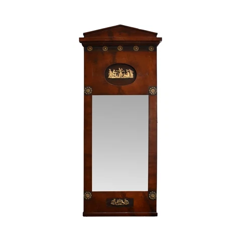 Antique German Empire Neoclassical Ormolu Trumeau Mirror Cover