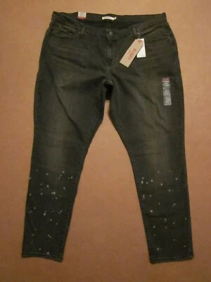 WOMENS LEVIS 711 SKINNY FADED BLACK GRAY STRETCH DENIM JEAN PANTS SIZE 24W M NWT - Image 1 of 4