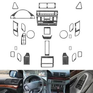 46Pcs Real Carbon Fiber Full Interior Kit Set Cover Trim For BMW 5 Series M5 E39 - Picture 1 of 18