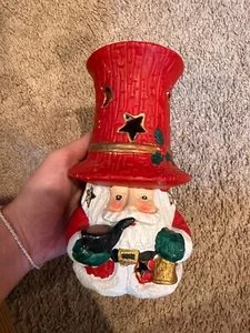 Christmas Village Santa T-Lite Candle Red Santa Hat Excellent Xmas Decoration - Picture 1 of 5
