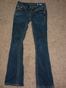 Womens Miss Me JE8103B2R Dark Wash Signature Boot Jeans! Size 25x30 - Picture 1 of 13