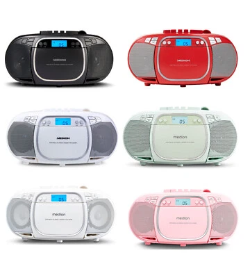 Medion MD44176 E66476 CD-Player Radio Kassettenspieler Boombox Tragbar USB Retro - Bild 1 von 4