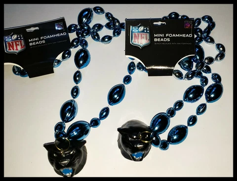 Set of 2 - Carolina Panthers Foam Head Fan Beads Cover