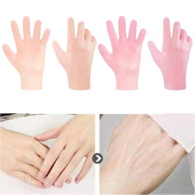 1Pair Reusable Moisturizing Silicone Gloves Gel Cracked Hands Care SPA Gloves FF - image 1 of 4
