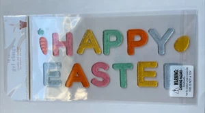 NEW Glittery Shiny HAPPY EASTER Eggs CUTE Window Gel Clings Stickers 14 ct Decor - Picture 1 of 2