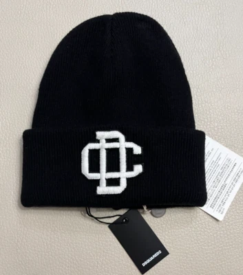 Gorro bordado DSQUARED2 adulto 100 % lana logotipo - Hecho en Italia - MRSP $410 Foto 1 de 4