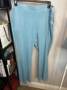 Juicy By Juicy Couture Velour Track Pants XXL retail $49 Washed Teal - Picture 1 of 4