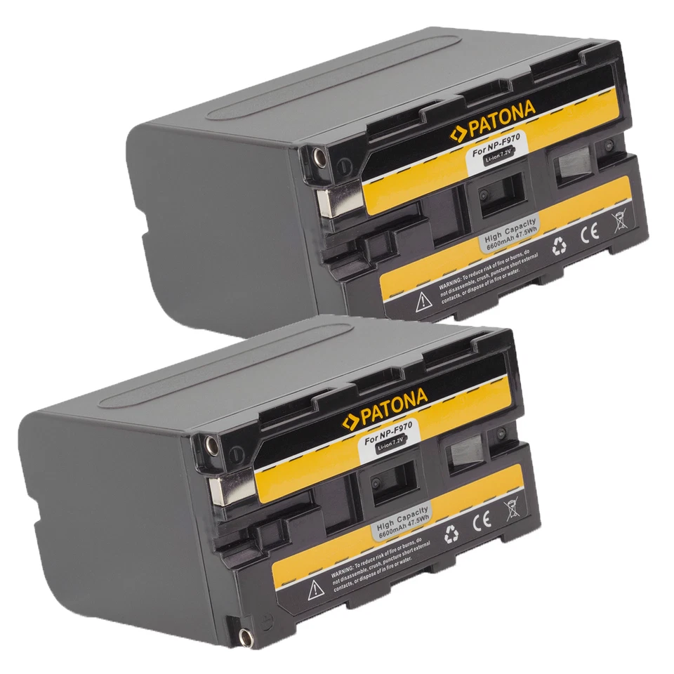 2x Batteria Patona 6600mah li-ion per Sony NP-F970