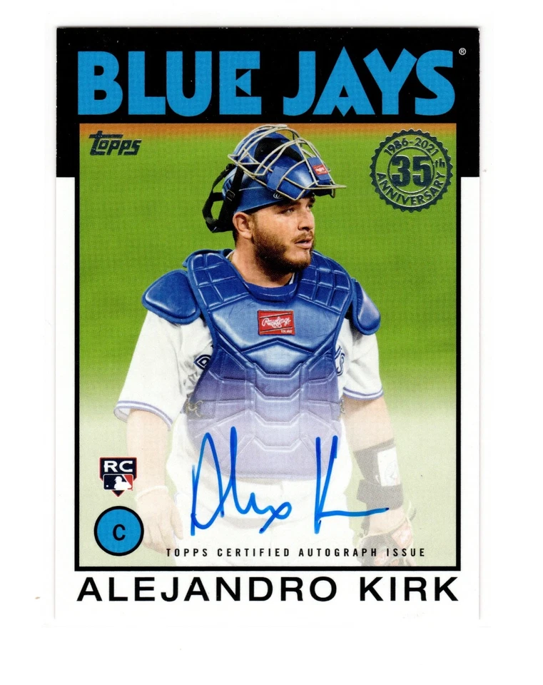 Alejandro Kirk RC 2021 Topps 1st Rookie RC Auto On Card 86B-AK Toronto Blue Jays - Image 1 of 2