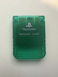 Official Sony PlayStation 1 PS1 Authentic Memory Card OEM PSOne Teal green clear - Picture 1 of 2
