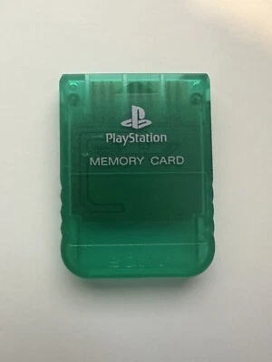 官方索尼 PlayStation 1 PS1 正品存储卡原始设备制造商 PSOne Teal 绿色透明 — 第 1/2 张图片