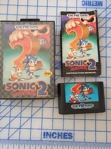 Sonic The Hedgehog 2 Sega Genesis CIB CASE MANUAL CARTRIDGE - Picture 1 of 1