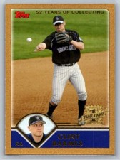 2003  Topps Traded & Rookies #T265 Clint Barmes Gold 0158/2003