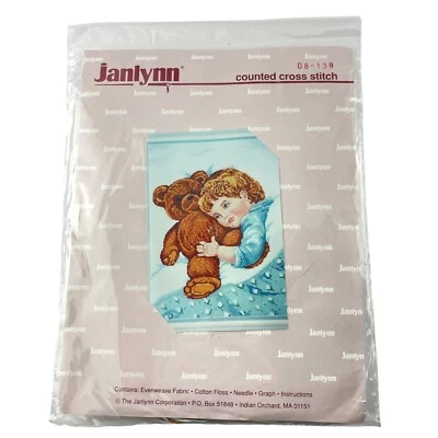 Janlynn Counted Cross Stitch Baby and Teddy Bear 08-139 - Image 1 of 4