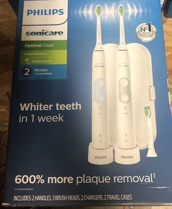 Philips -Sonicare Optimal Clean - HX6829/75 Cepillo de dientes sónico recargable Paquete de 2 - Imagen 1 de 3