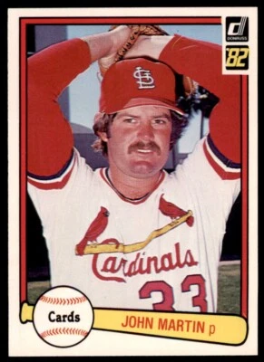 1982 DONRUSS JOHN MARTIN ROOKIE . ST. LOUIS CARDINALS #343 - Image 1 of 2