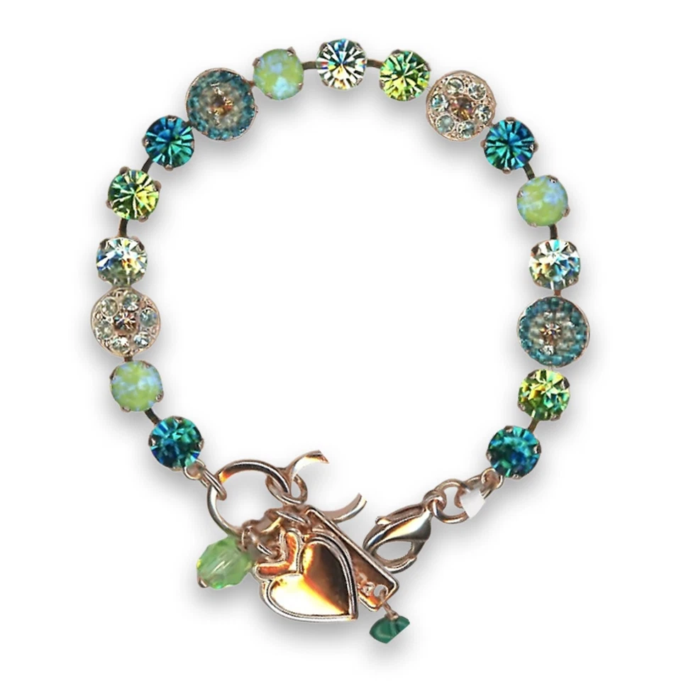 Bracelet by Mariana Woman Beautiful Blue Zircon and Peridot Swarovski Crystals - Image 1 of 4